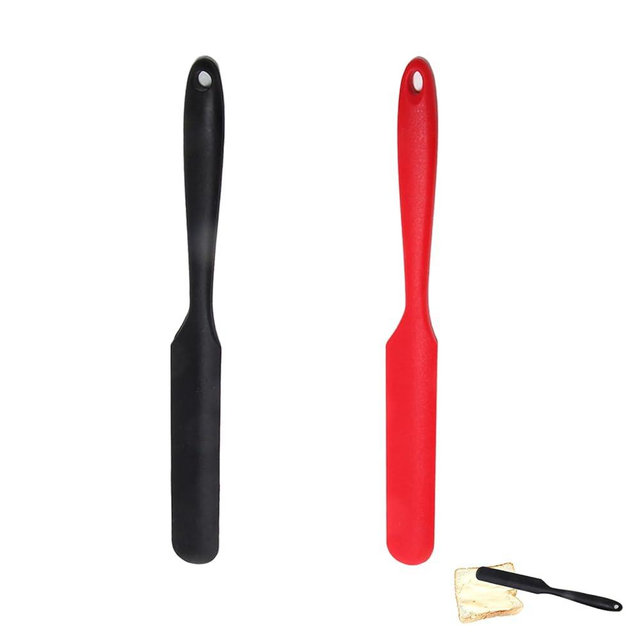 Jar Spatula, Silicone Jar Scraper with Long Handle, Jam Spreader for Peanut Butter, Kitchen Spatula for Baking and Cake Icing, Kitchen Must Have Small Silicone Spatula, Jar Blender (2Pcs)
