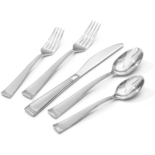 KINGSTONE Silverware Set, 30-Piece Flatware Set for 6, 18/10 Stainless Steel Cutlery Set with Bead Edge, Utensil for Kitchen, Home, Party, Wedding, Mirror Polished, Dishwasher Safe