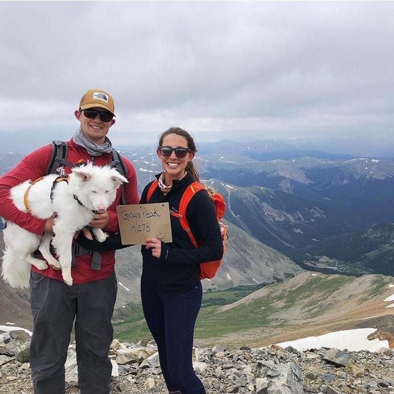 Their first 14'er (14,000 ft. elevation peak). Willow made the trek, too!