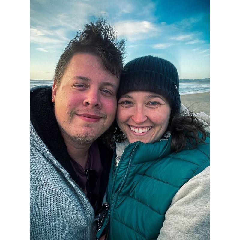 On the beach mid-road trip in New Zealand- Jordan's Favorite photo.