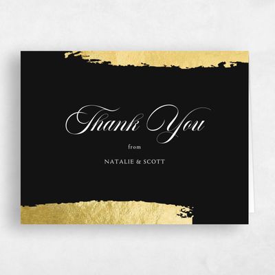 Black Wedding Thank You - Casey Landscape Foil