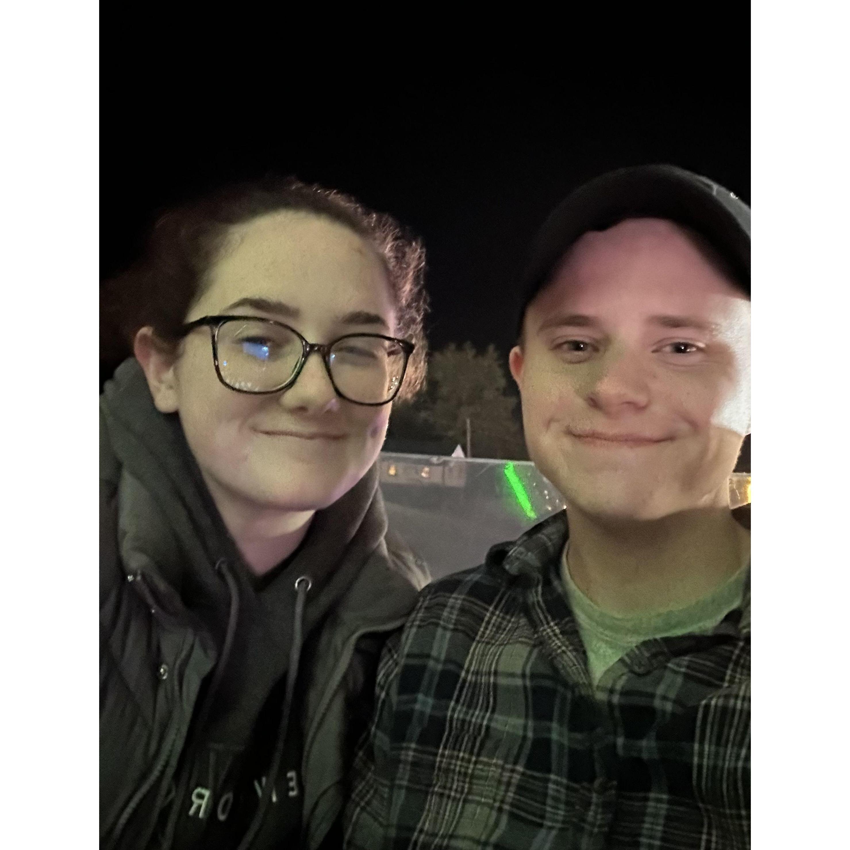 Our first ferris wheel ride at the fair!