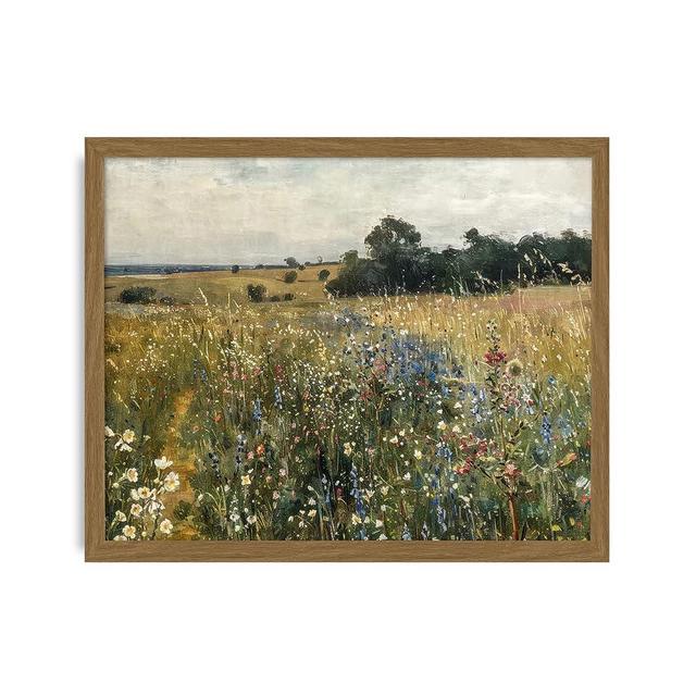 XMMPOT Wildflower Canvas Wall Art: Framed Wall Art for Living Room- Vintage Nature Botanical Bathroom Wall Decor Prints 12"x15"