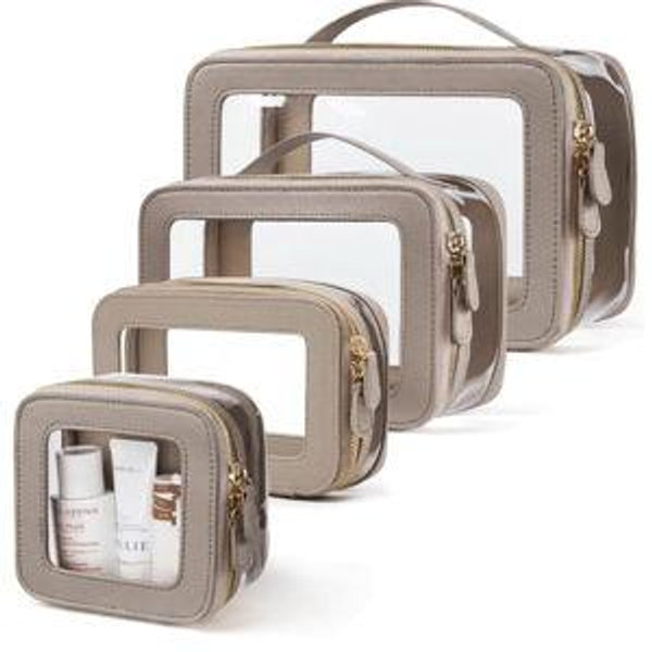 4 Pcs Clear Cosmetic Bag Set