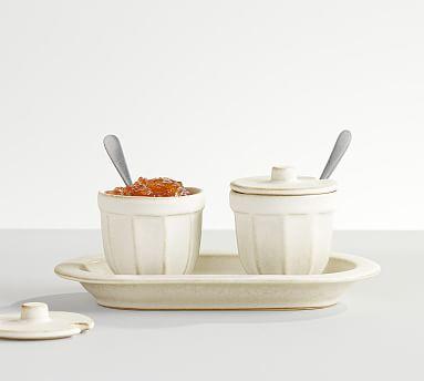 Mendocino Stoneware Lidded Condiment Set