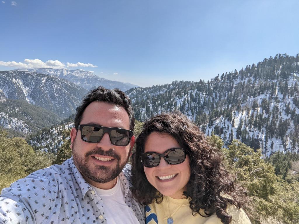 Valentine's Day trip to Big Bear. Don't look at Anthony's hair - barber shops were closed!
