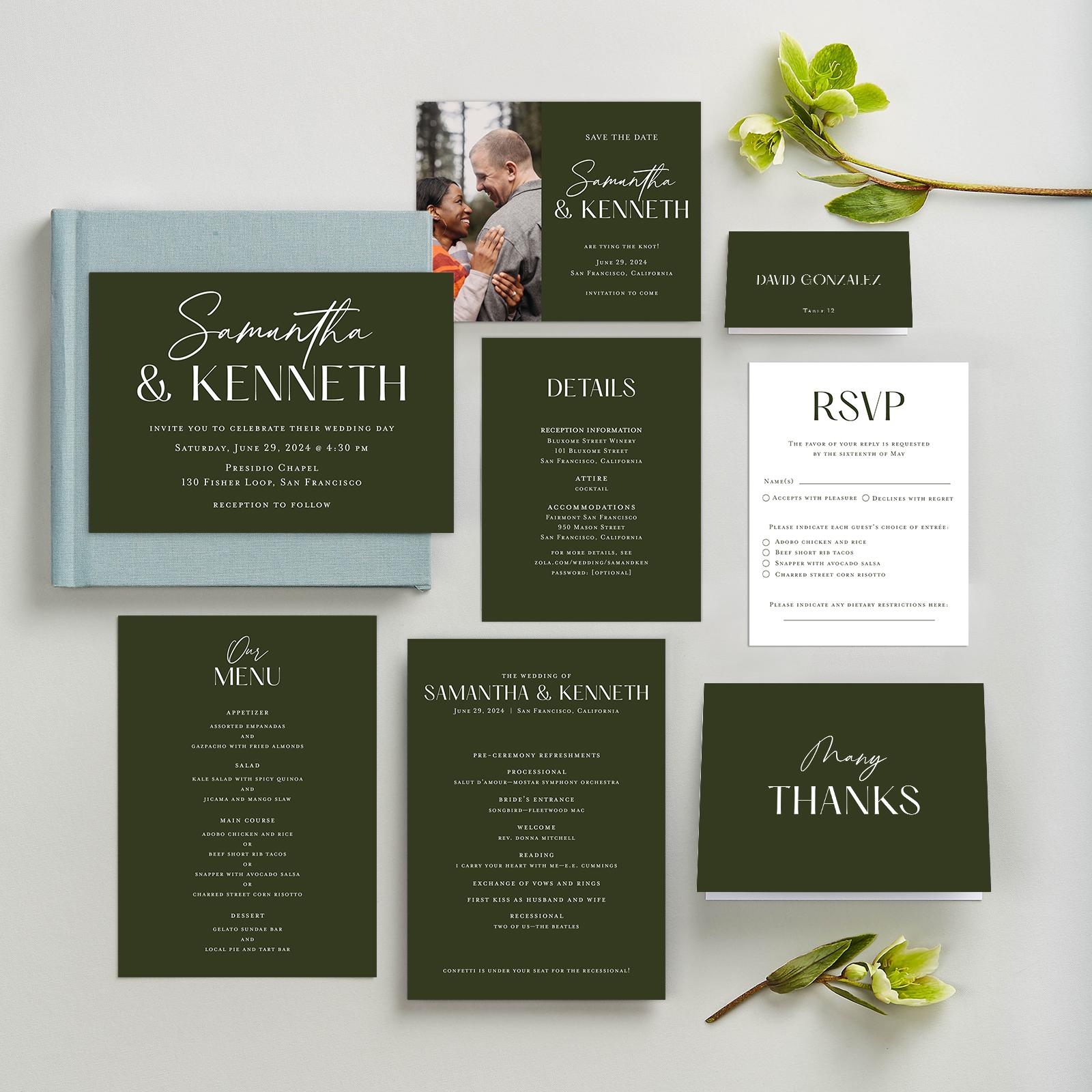 Zola Wedding Place Cards Sidney