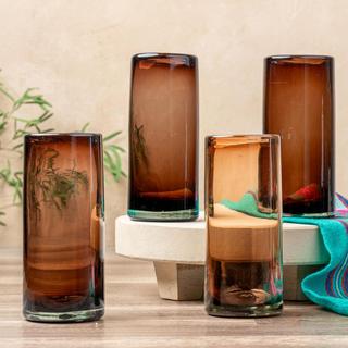 Mexican Handblown Highball Glass, Set of 4
