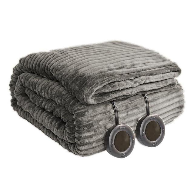 HOMISPRITE Heated Blanket Queen Size 84"x90",ETL Certification-6 Heating Levels Electric Blanket&1-10 Hour Auto Off,Heating Blanket with Dual Controller(Grey)