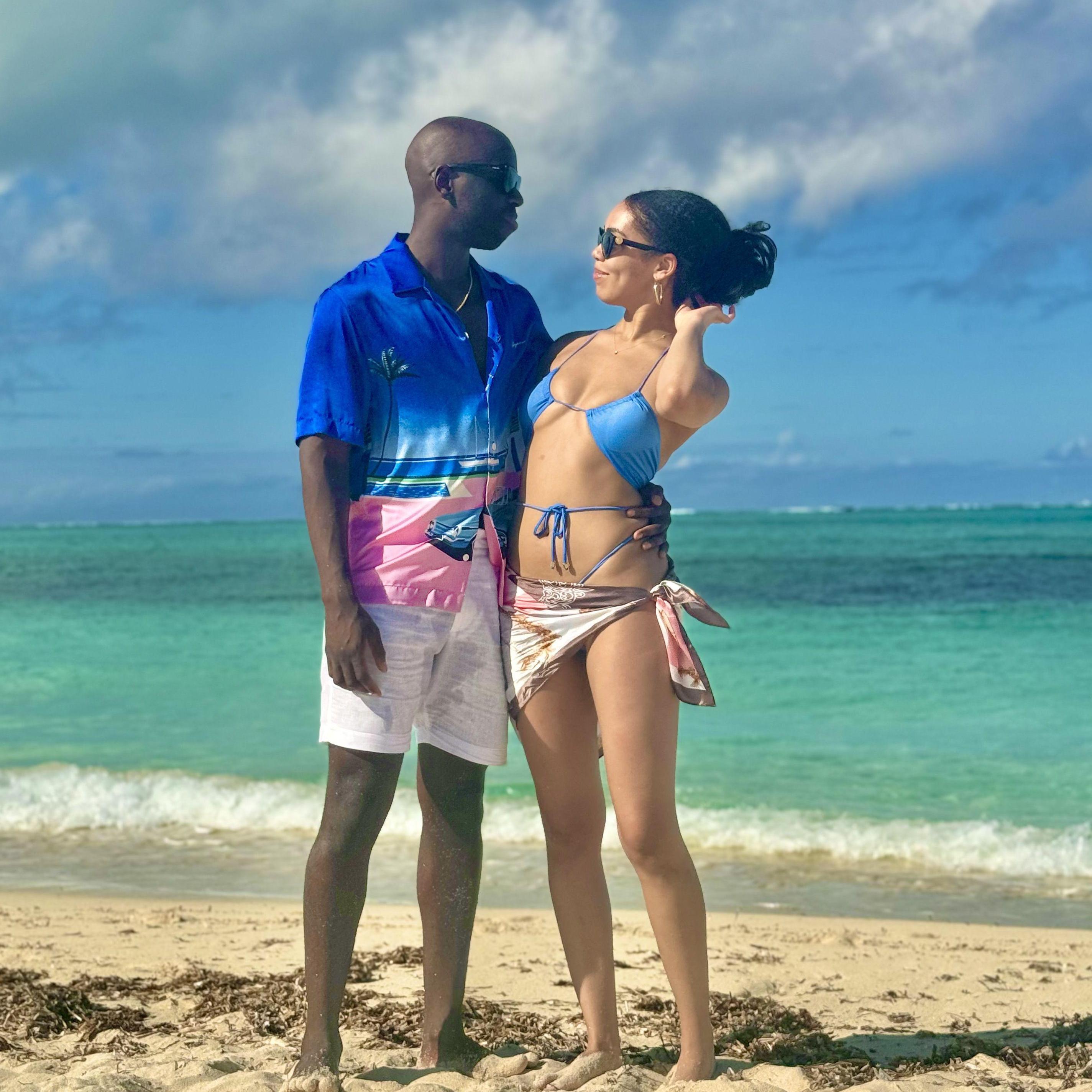 Soaking in the sunlight at the beach in Turks & Caicos!