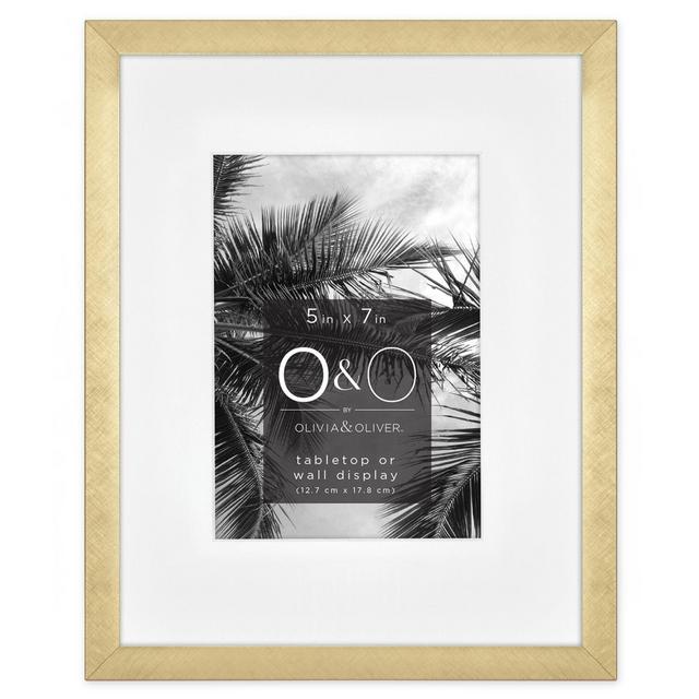 O&O by Olivia & Oliver™ 5-Inch x 7-Inch Matted Metal Wall Frame in Gold
