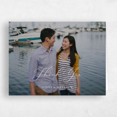 Linen, Beige Wedding Thank You - Niligan Photo
