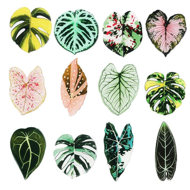 12pcs Leaf Shaped Fridge Magnets, Plant Themed Decorative Refrigerator Magnets for Kitchen Office School Locker Home Decor, Funny Gift Idea for Plant Lovers Housewarming Christmas Birthday