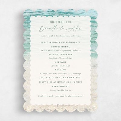 Blue Scalloped Wedding Program - Luve