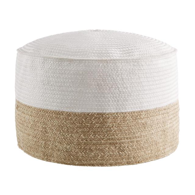 Better Homes & Gardens Ivory Natural Round Pouf Ottoman by Dave & Jenny Marrs