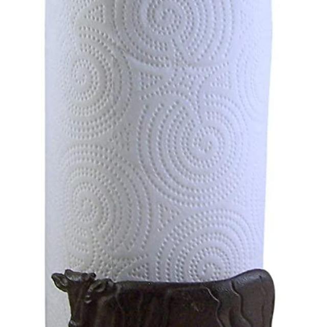 Cast Iron Cow Paper Towel Holder 13 Inch