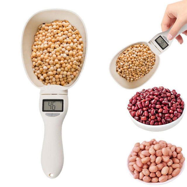 ANYSENT Digital Measuring Spoon, Food Digital Measuring Scoop Scale 800g / 0.1g High Precision with LCD Screen,Household Weighing Scoop for Kitchen and Dog Cat Food (Spoon/1pcs)
