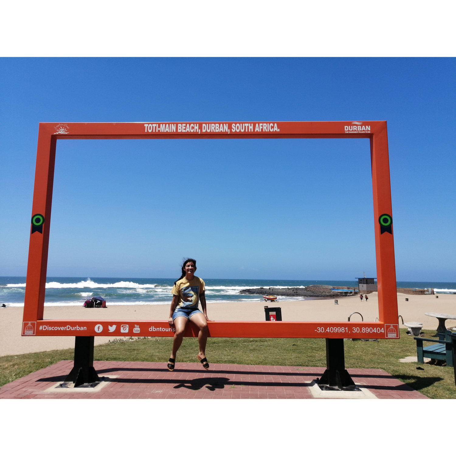 On another SA trip, we took a road trip to Durban. Had to get a photo of Pau at the famous Toti Beach