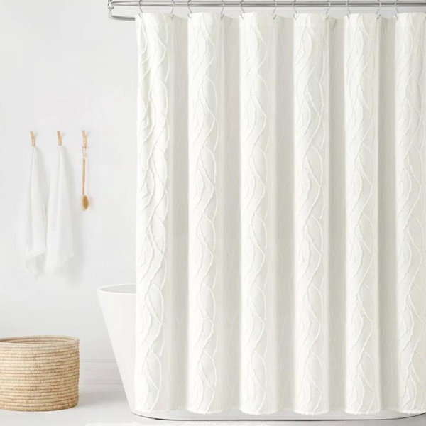 Wrought Studio™ Aatifa Shower Curtain Soft White Single 72x72 & Reviews | Wayfair
