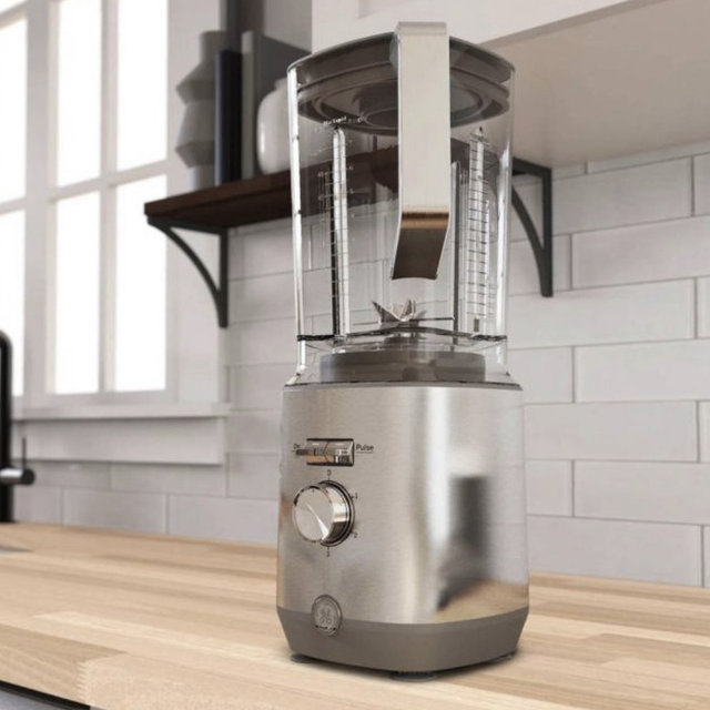 GE - 5-Speed 64-Oz. Blender with Blender Cups - Stainless Steel