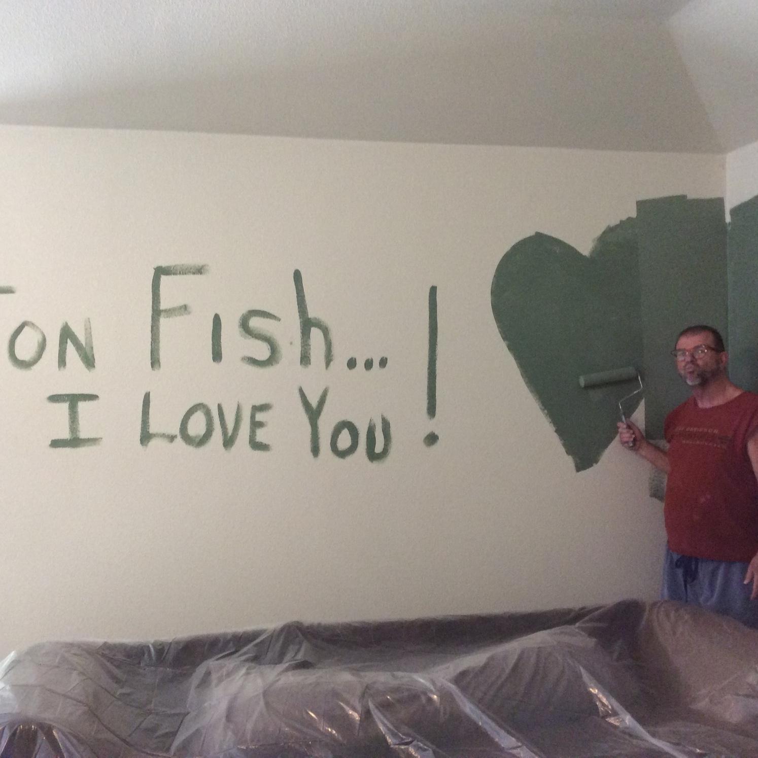 Our second project. Painting inside the house. Actually Steve started it while I was on a trip.