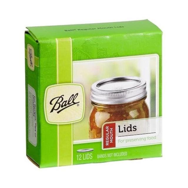 Ball Regular Mouth Lids for Glass Mason Jars, Used for Canning, Pickling, Juice, Jam, Jelly 12-Count, Pack of 12 (144-Lids Total)