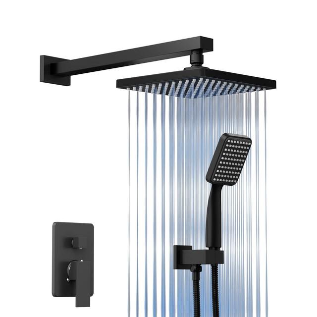8 inch Shower Head Hand Held Shower Head Bathroom Luxury Rain Mixer Shower Complete Combo Set Wall Mounted