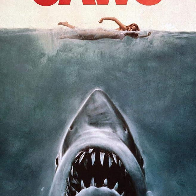 Trends International 24X36 Jaws - One Sheet Wall Poster, 24" x 36", Premium Unframed Version for Bedroom