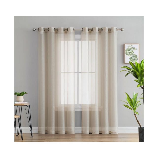 Lumino by HLC.me Perth Semi Sheer Grommet Curtain Panels - 54 W x 84 L - Set of 2