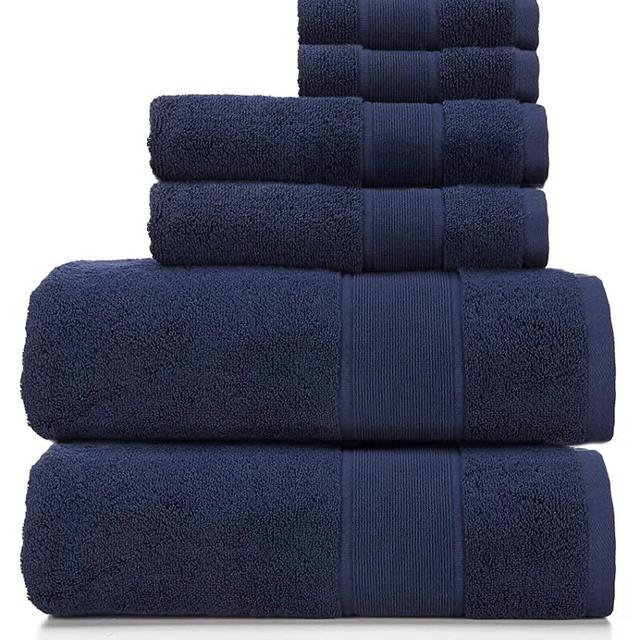 Ralph Lauren Sanders Towel 6 Piece Set Club Navy - 2 Bath Towels, 2 Hand Towels, 2 Washcloths