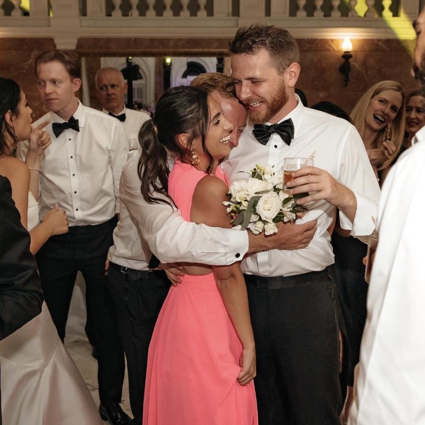 Celebrating catching the bouquet at Maryam & Ramiro’s wedding | 2023