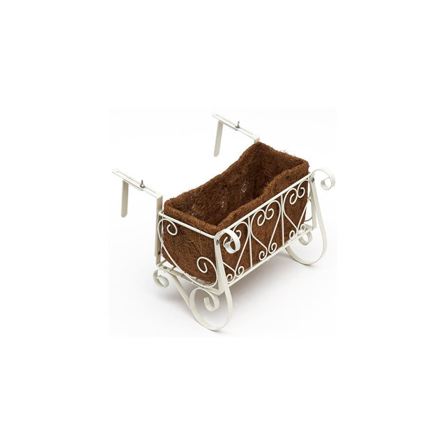 The Lakeside Collection Decorative Rail or Fence Planters - Antique White Small Planter