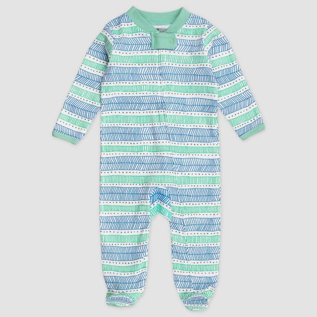 Honest Baby Organic Cotton Pajama Jumpsuit - Teal 3-6M
