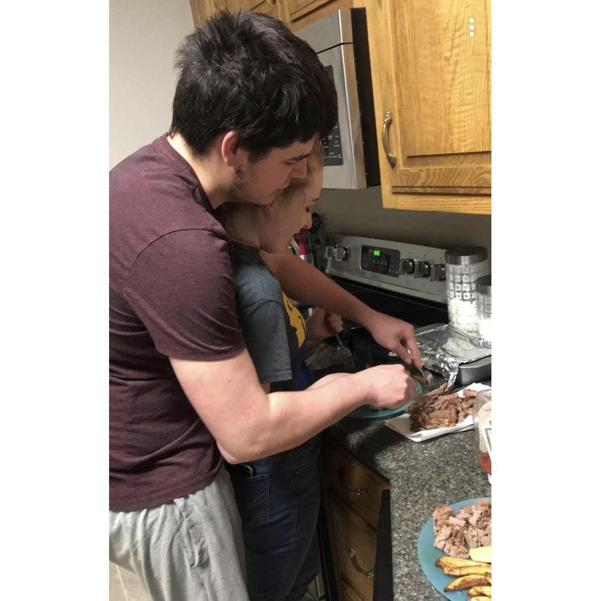 I've never been able to cut my steak "correctly", so I'm glad I've got him to help me now.