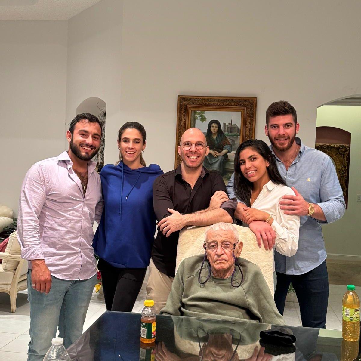 Jonathan, Tess, Sol, Allison, and Juda (left to right) - did their best to do Shabbat dinner with Zaidy every week and light shabbat candles for him.