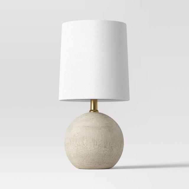 Wooden Mini Table Lamp with Circle Base White - Threshold™