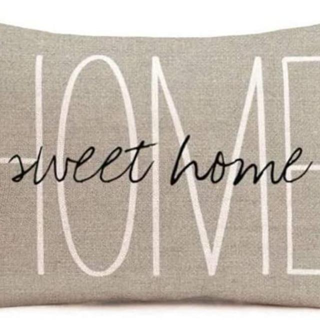 Throw Pillow Covers 12 x 20 Inch Home Sweet Home Pillow Cases Warm Words Blessings Cushion Cover for Sofa Car Decor (VD-20)