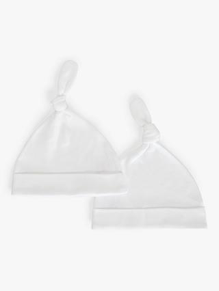 John Lewis Baby Hat, Pack of 2, White