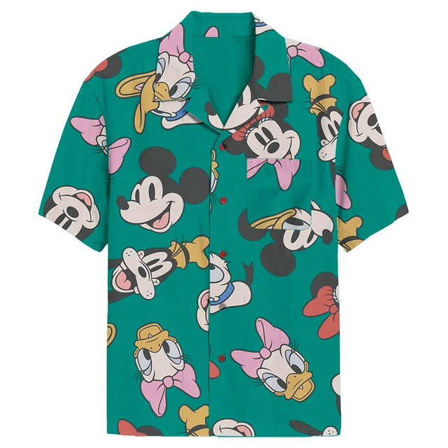 Disney Mens Mickey and Friends Button Down Shirt