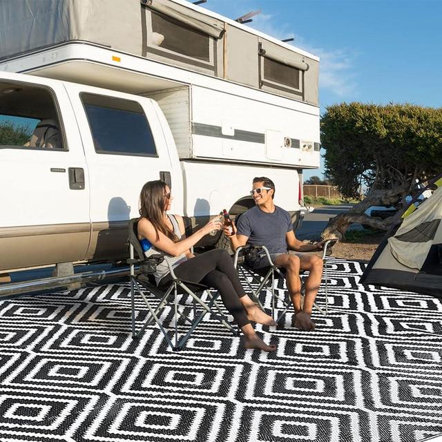 Plastic Straw Rug,Patio Rug Outdoor,RV Rug9x12,Reversible mats,Large Floor Mat and Rug for Outdoors,RV,Patio,Backyard,Deck,Picnic,Beach,Camping