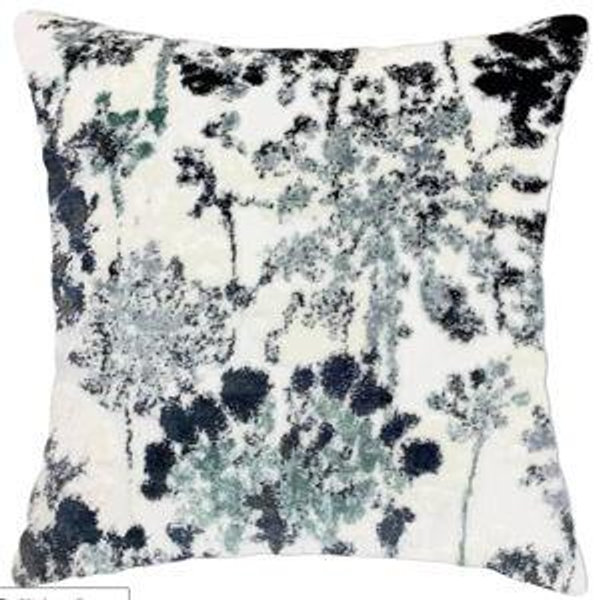 Indigo & Aqua Dandelion Throw Pillow 18" in the color Blue (2)