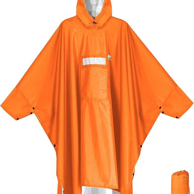 ANYOO Hooded Rain Poncho for Adults Waterproof Lightweight Rain Coat for Men Women Reusable Rain Jacket for Emergency Outdoor