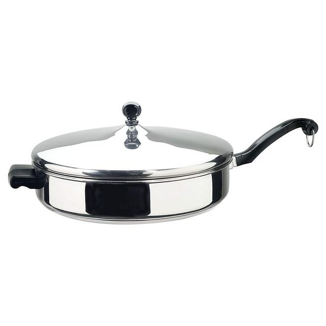 Farberware Classic Series Stainless Steel 4.5-Quart Covered Sauté Pan with Helper Handle