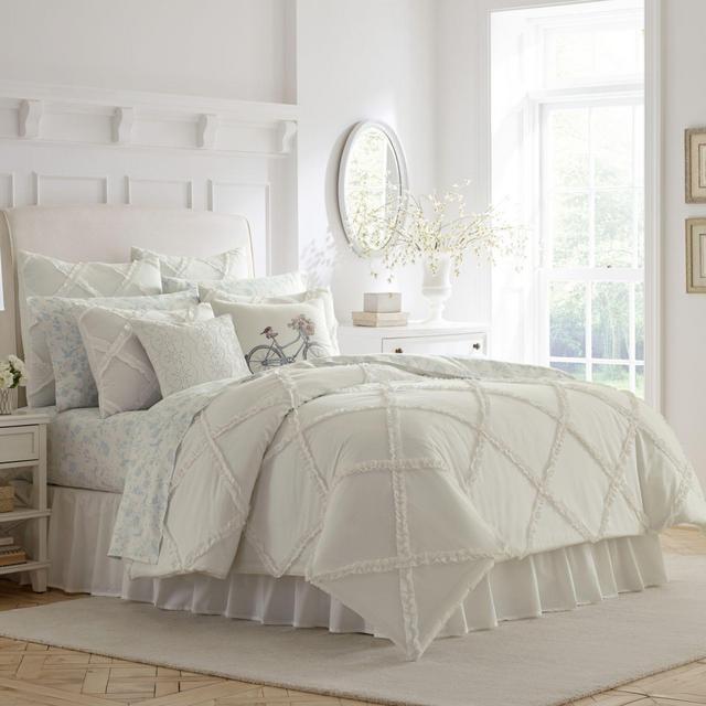 Laura Ashley® Adelina Ruffle White King Duvet Set