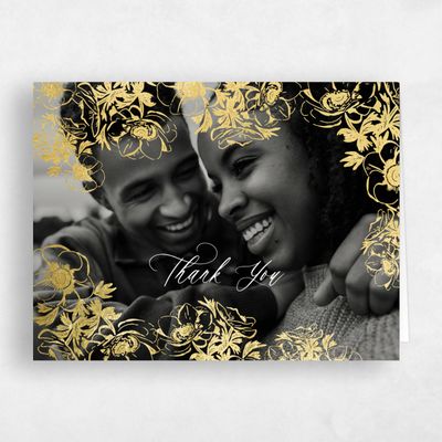 White Photo Wedding Thank You - Anemone Photo Foil