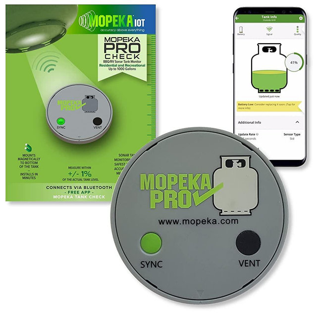 Mopeka Pro Check Sensor - Wireless Propane Gauge for your RV, BBQ Grill, Patio Heater, and Industrial LPG Tanks - Magnetic Version - Monitor Propane Levels on your Smart Phone with the Tank Check App