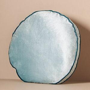 Adelina Round Ice Blue Velvet Pillow