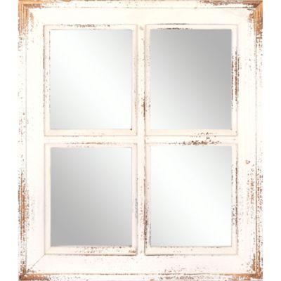 Masterpiece Art Gallery Rectangular Art Mirror in White Wash