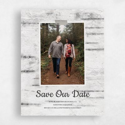 Grey Photo Wedding Save the Date - Douglas Portrait