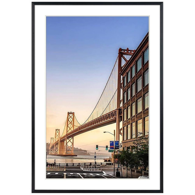 Frametory, 13x19 Aluminum Picture Frame - 13 x 19 Black Frame with Removable Mat for 11 x 17 Photo - 19 by 13 Durable Metal Frame with Real Glass - Sawtooth Hanger for Easy Wall Display - 1 Pack
